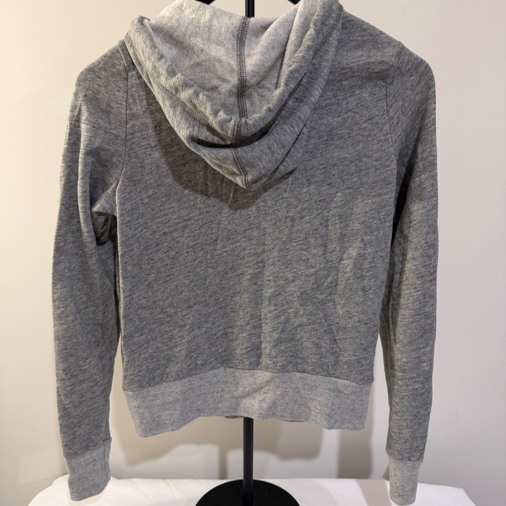 Abercrombie & Fitch Womens XS Y2K Heather Gray Logo Full Zip Hoodie Sweatshirt - Picture 8 of 11
